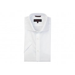 Kortærmet hvid fine twill skjorte