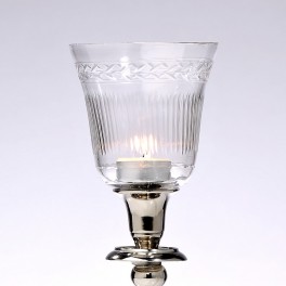 Topglas med slibning  H. 10 cm.