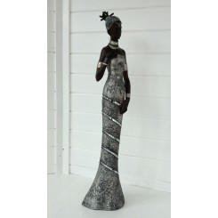 AFRIKA DAME, 92 CM silver black