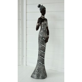 AFRIKA DAME, 92 CM silver black